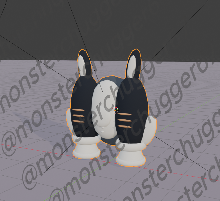 Black bunny jetpack 3D model
