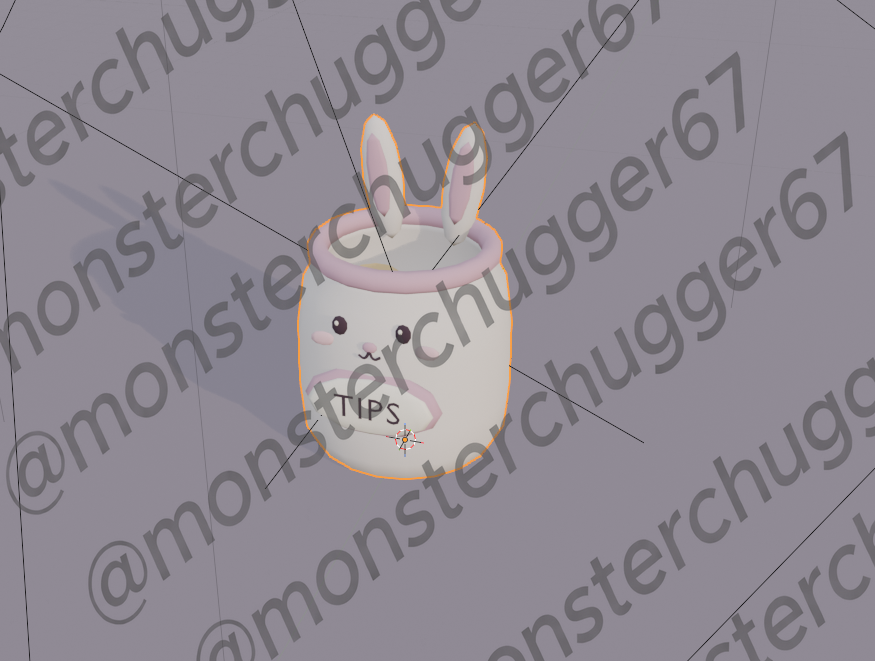 Bunny tips jar 3D model